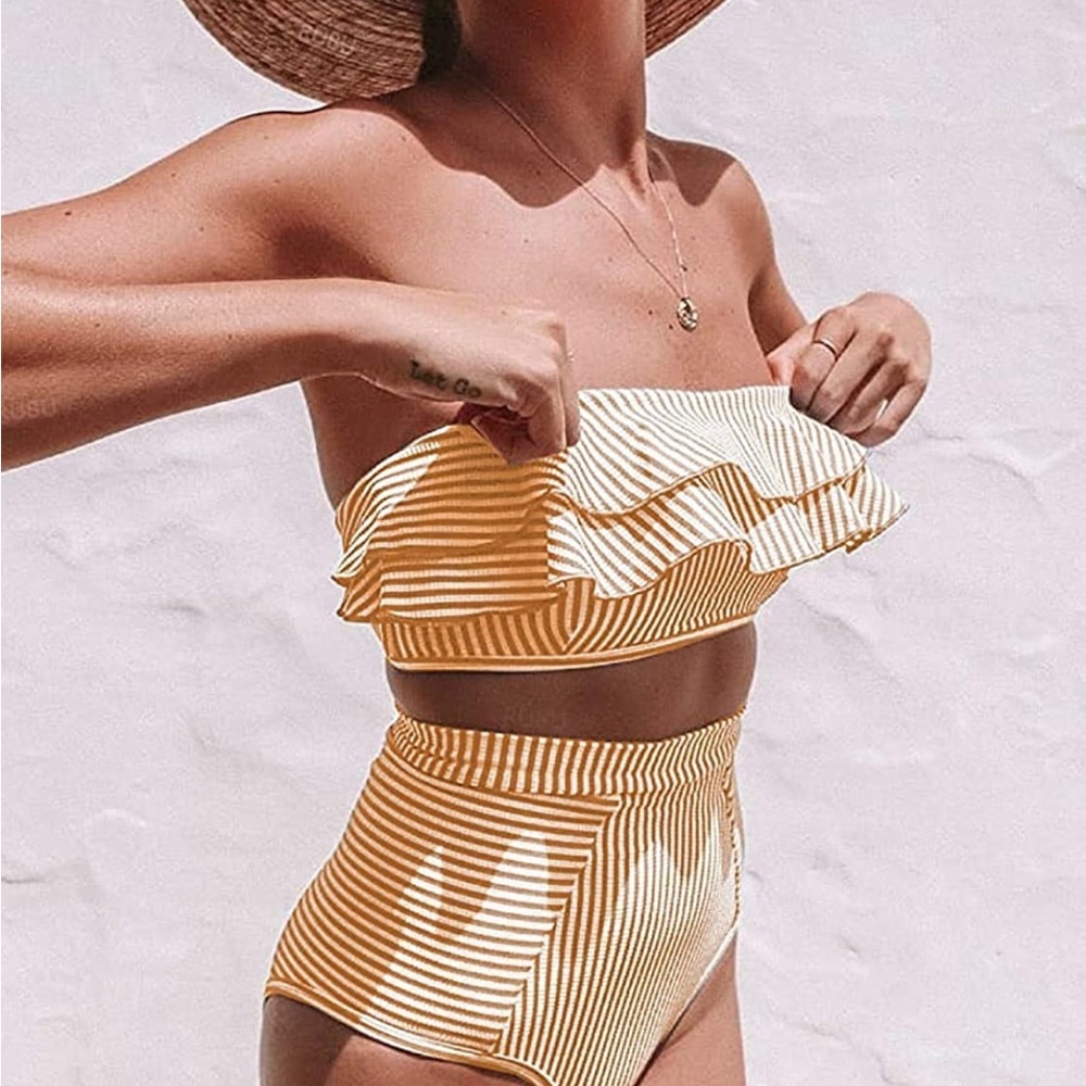 Flounce top bikini